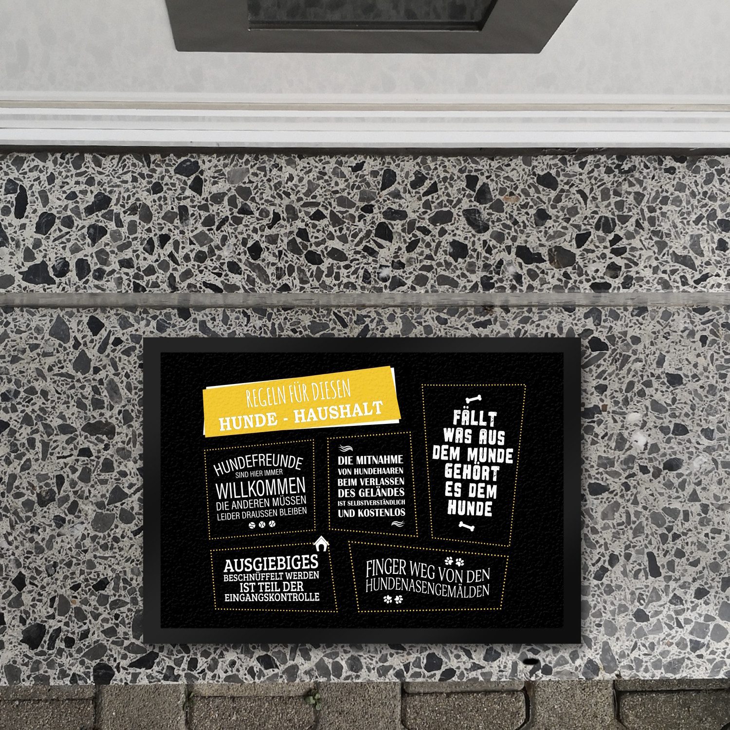 speecheese Fußmatte Regeln Hunde Haushalt Fußmatte mit Motiv Fußabtreter günstig online kaufen