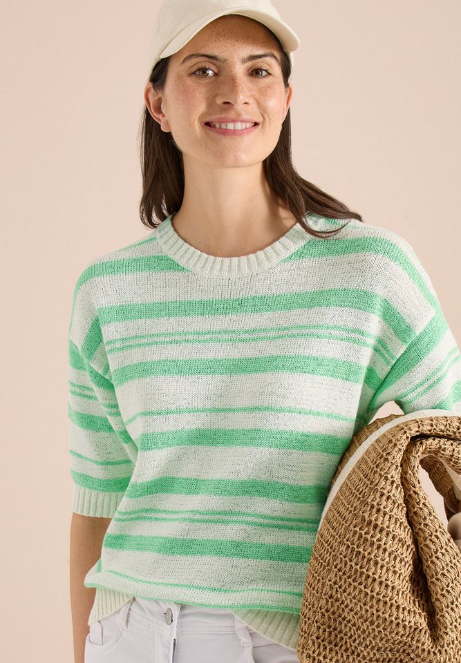 CECIL Kurzarmpullover im Streifendesign