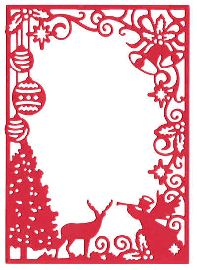 FINDit Motivschablone Stanzschablone Weihnachtsszenerie, 13,5 cm hoch