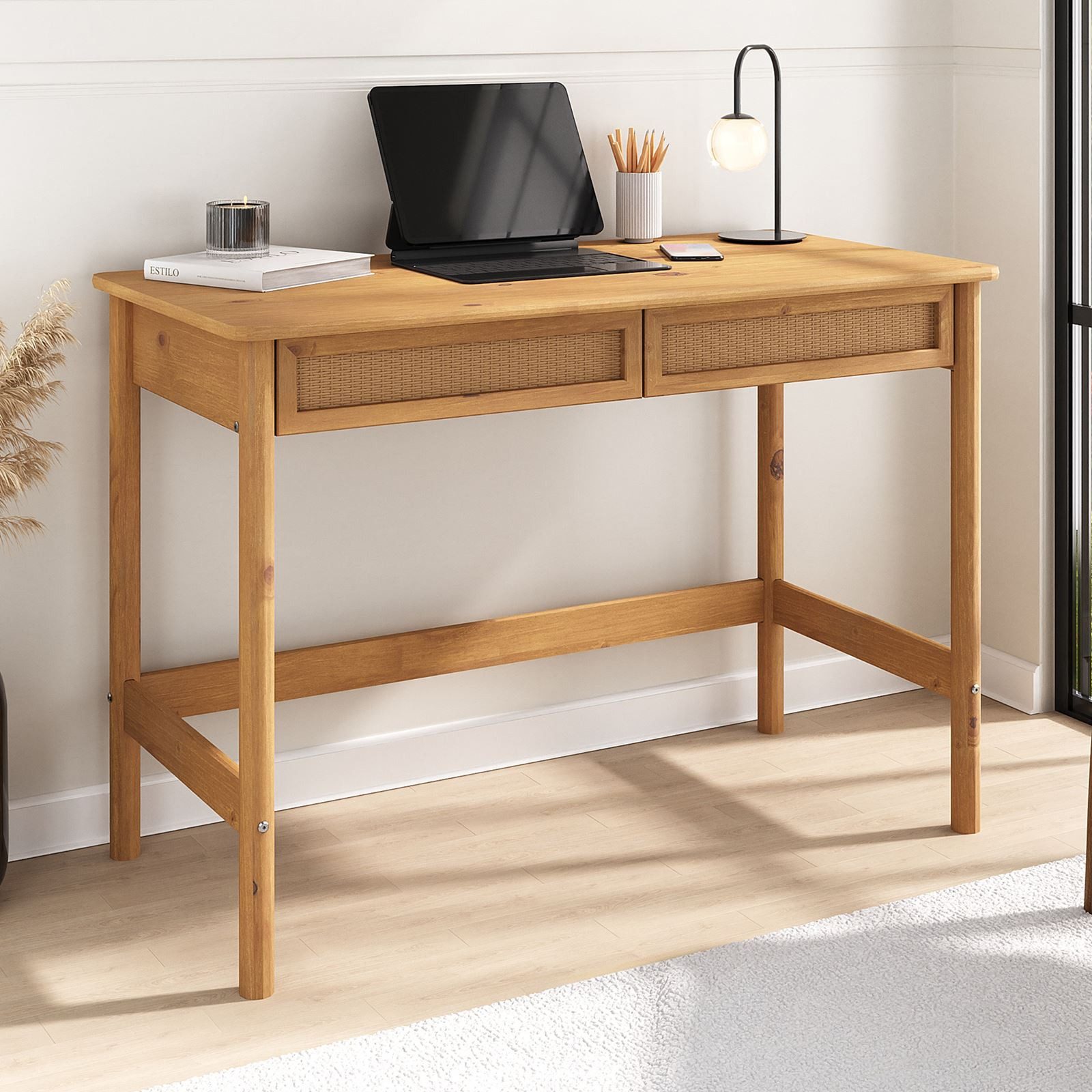 IDIMEX Schreibtisch RODRIGO, Tisch 110 cm breit aus Massivholz 2 Schubladen günstig online kaufen