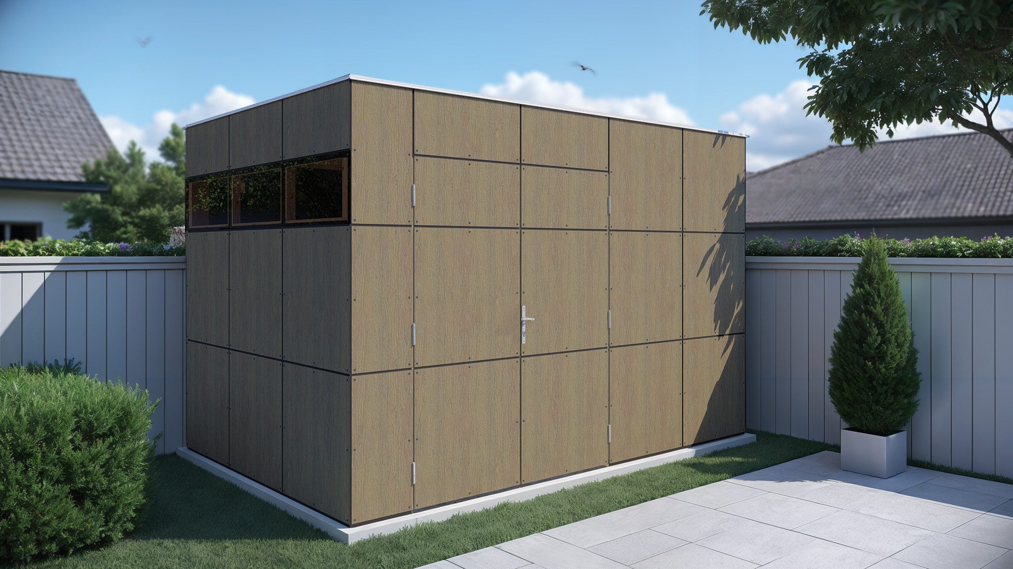 BERTILO Gartenhaus HPL 2, in verschiedenen Farben, BxT: 345x236 cm, Fassaden-HPL in Architekturqualität, witterungsbeständig, farbstabil