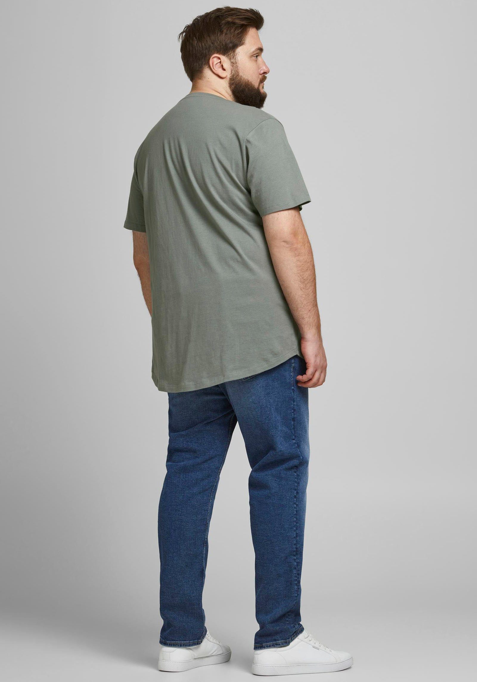 Jack & Jones PlusSize T-Shirt NOA TEE mit abgerundetem Saum, bis Größe 6XL