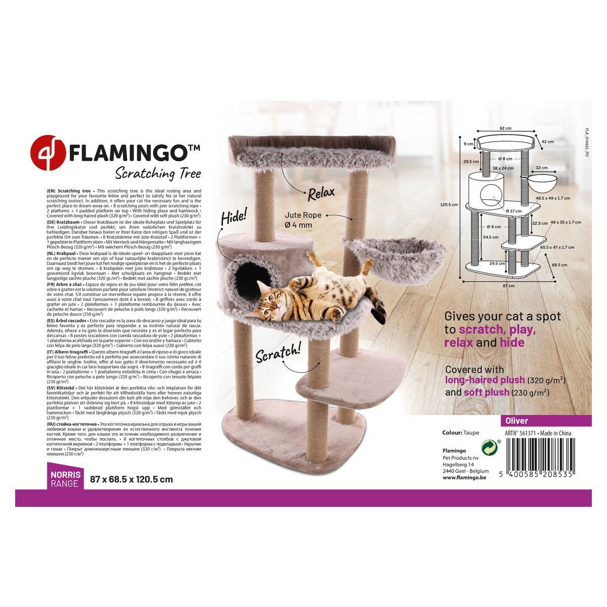 Flamingo Kratzbaum Kratzbaum Oliver taupe