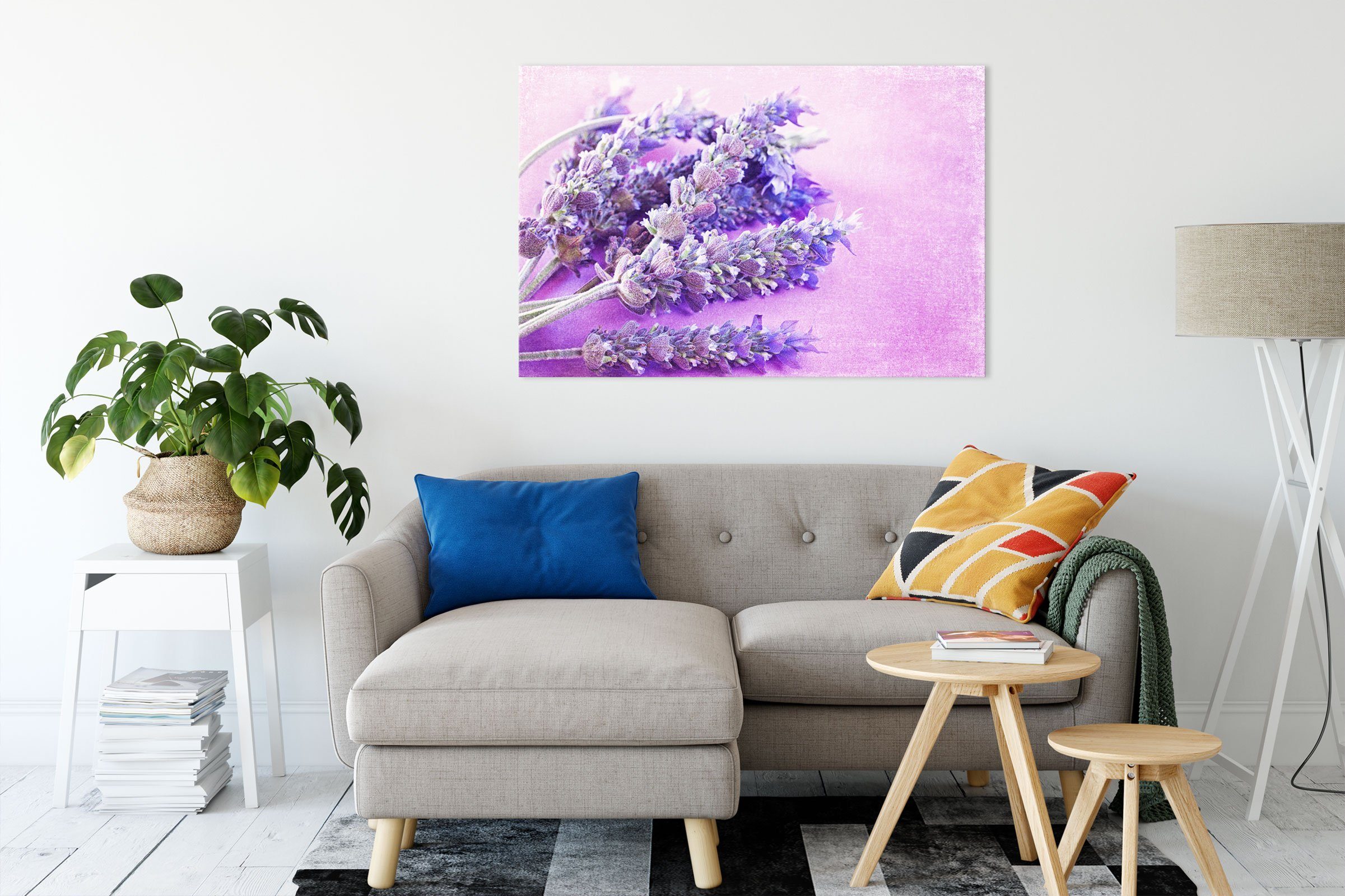 Pixxprint Leinwandbild getrockneter Lavendel, (1 inkl. Lavendel Zackenaufhänger Leinwandbild bespannt, fertig St), getrockneter