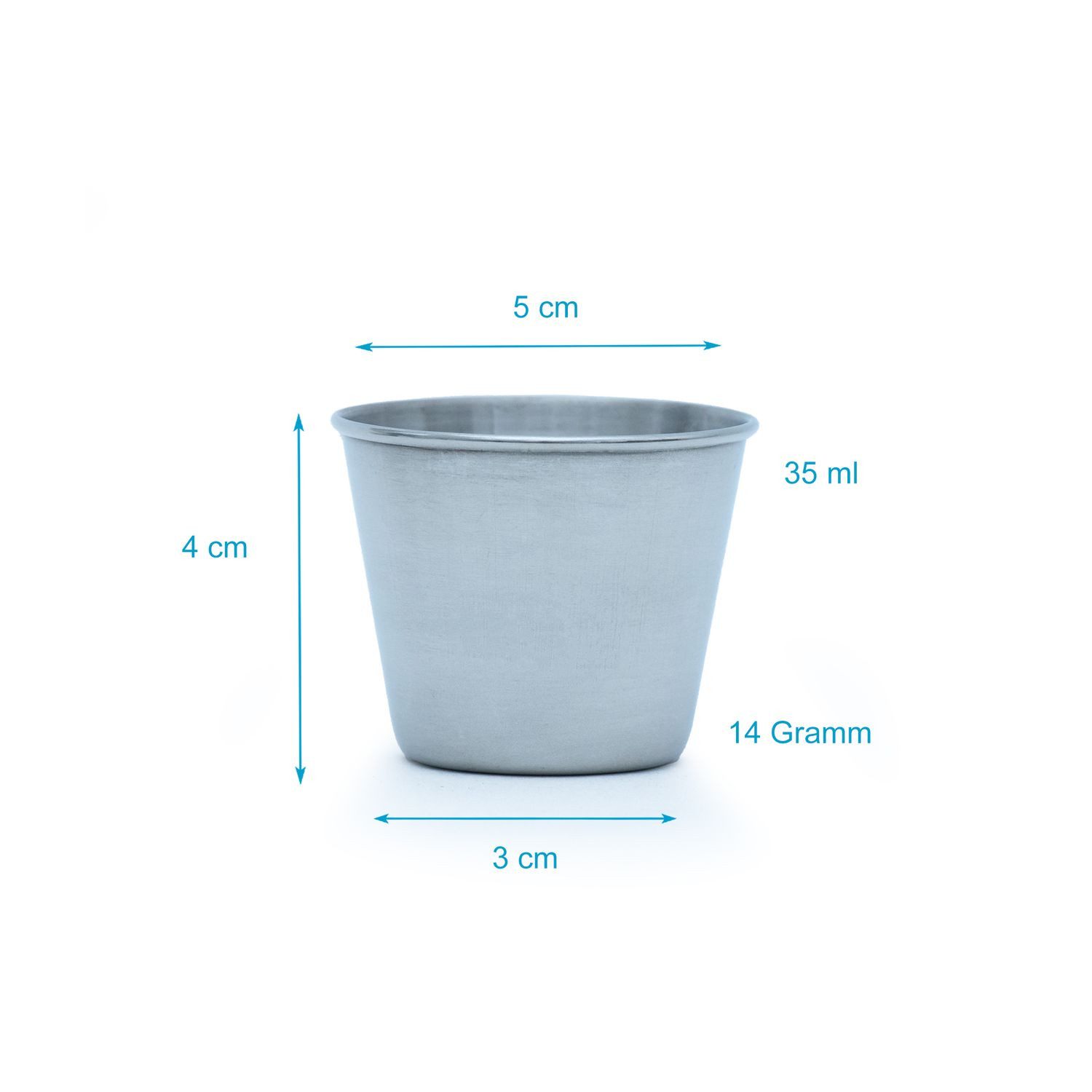 Intirilife Becher, 5-tlg., Edelstahl, Camping Outdoor Metall Becher Tasse