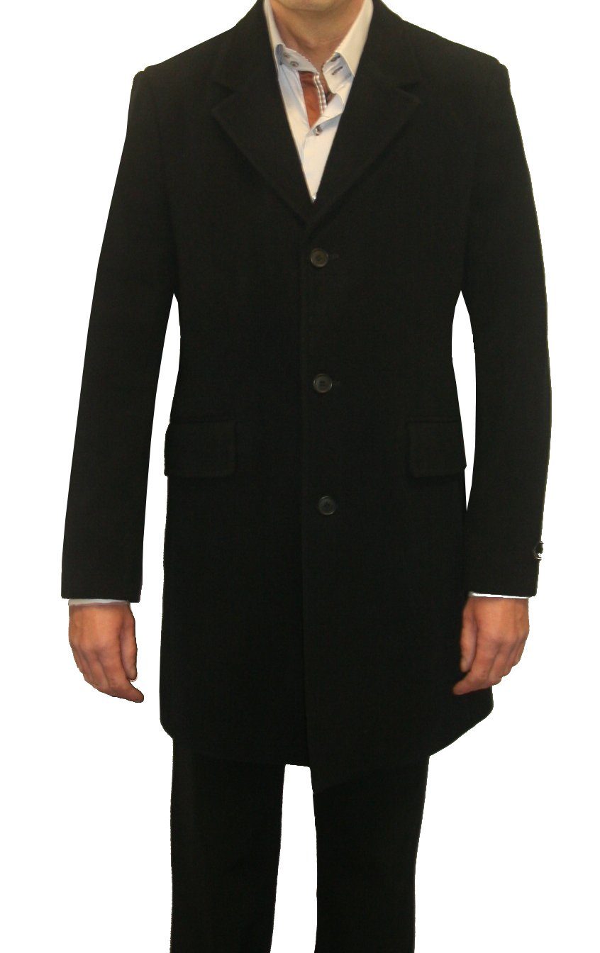 Freiherr von Falkenhausen Wollmantel slim fit / schwarz günstig online kaufen