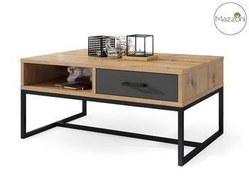 Mazzoni Couchtisch Design Tisch Nyx Wohnzimmertisch mit Schublade 60x90x40cm Ablage