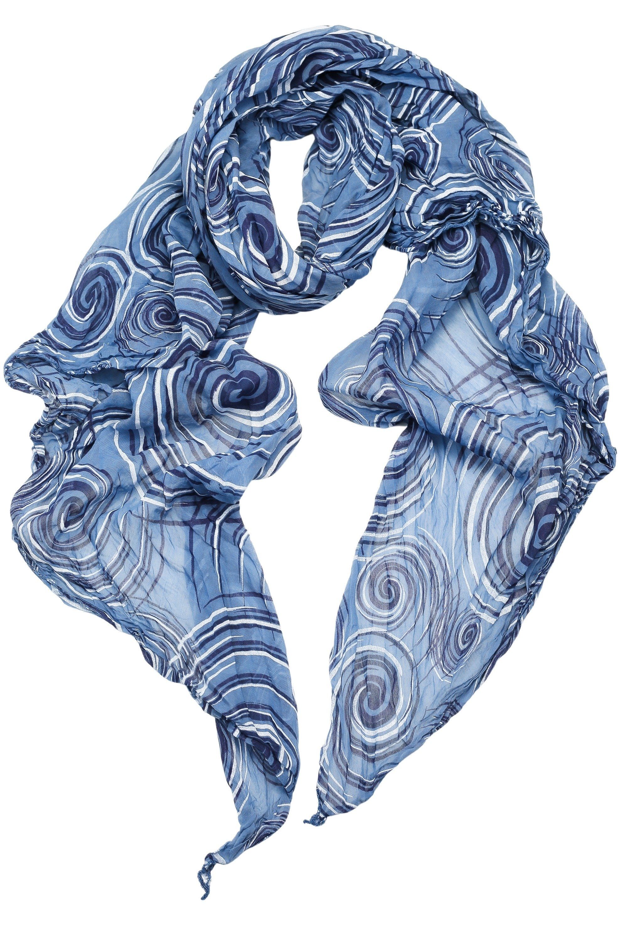 COLLEZIONE ALESSANDRO Modeschal Himmel, (1-St), mit Seidenanteil, Made in Italy blau