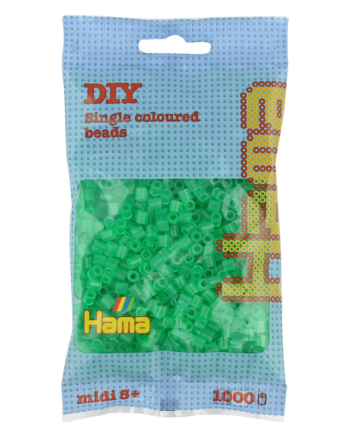 Hama Bügelperlen Hama Bügelperlen – Transparent-Grün, Midi 5 mm (1000 Stk)