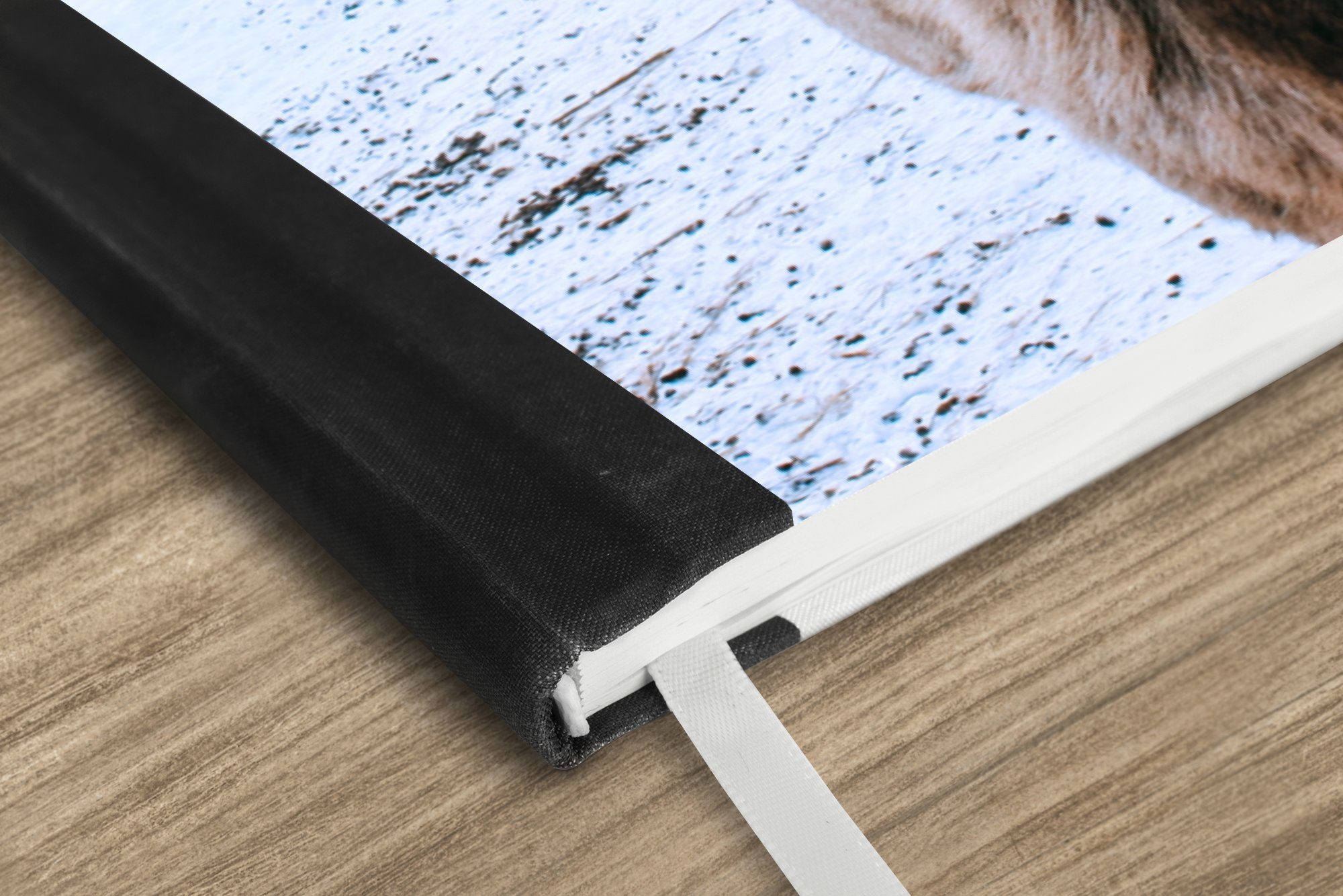Thumbnail - MuchoWow Notizbuch Hirsche - Geweihe - Schnee, Notebook, Notizblock a5, Tagebuch, Journal Liniert