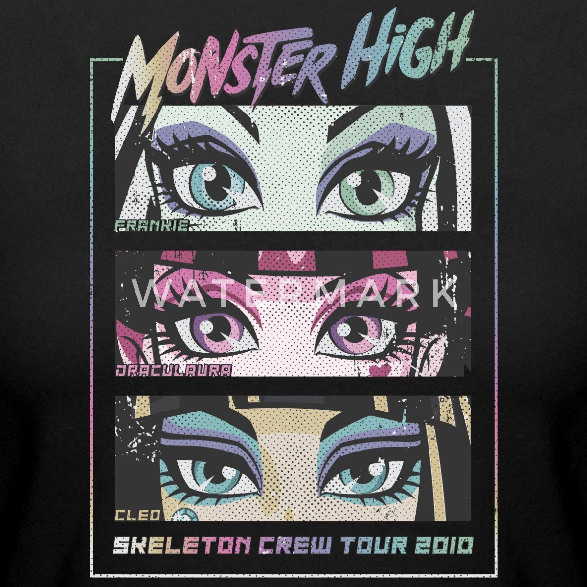 Spreadshirt T-Shirt Monster High™ Skeleton Crew Tour 2010 Crop Top (1-tlg)