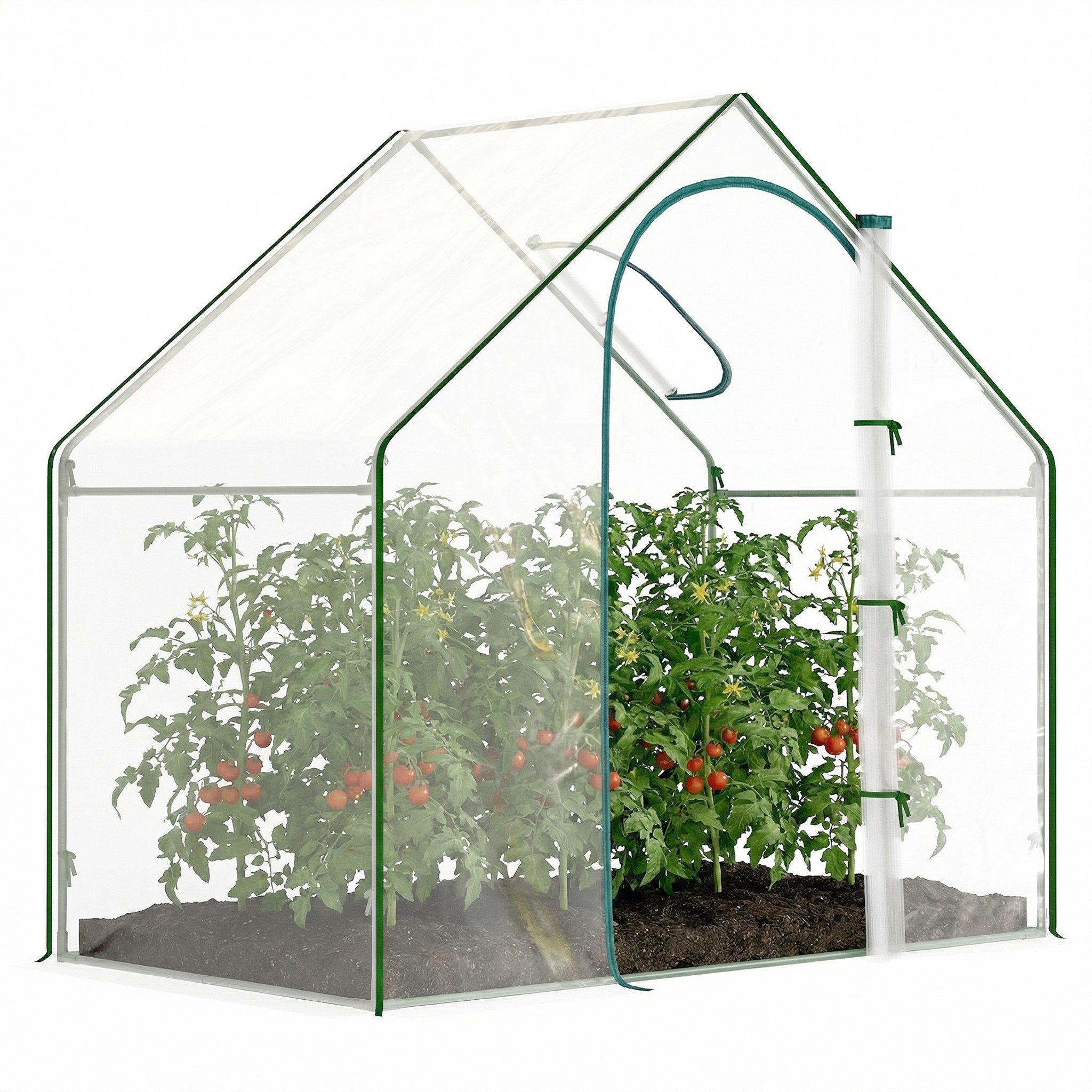 MC Star Gewächshaus Gewächshaus mit Fenster, Tür, Stahlrahmen und wasserdichter, UV-beständiger Kunststoffabdeckung, 180 x 100 x 168 cm, transparent