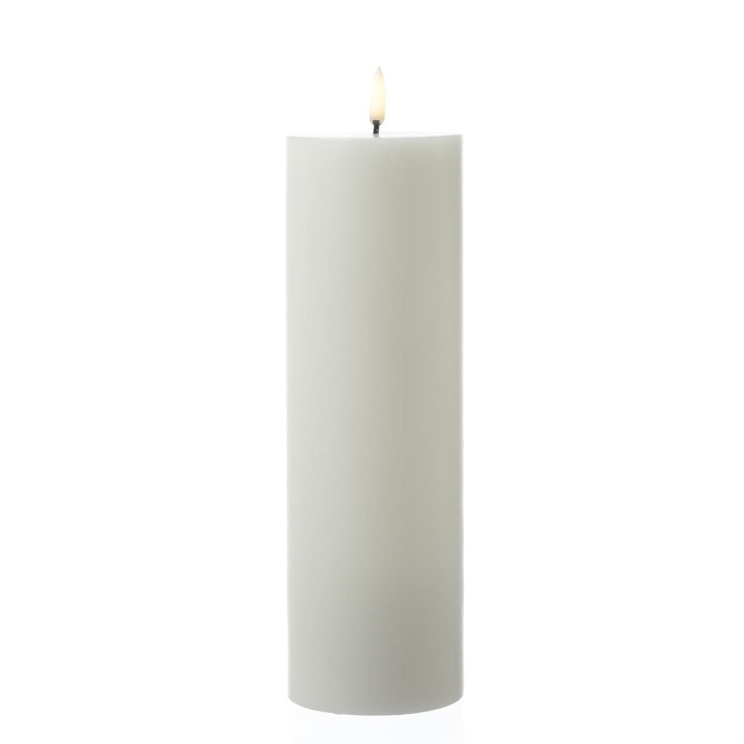 LED-Kerze THEA Uyuni Echtwachs Timer H: 25cm D: 7,8cm weiß bis zu 1000Std.