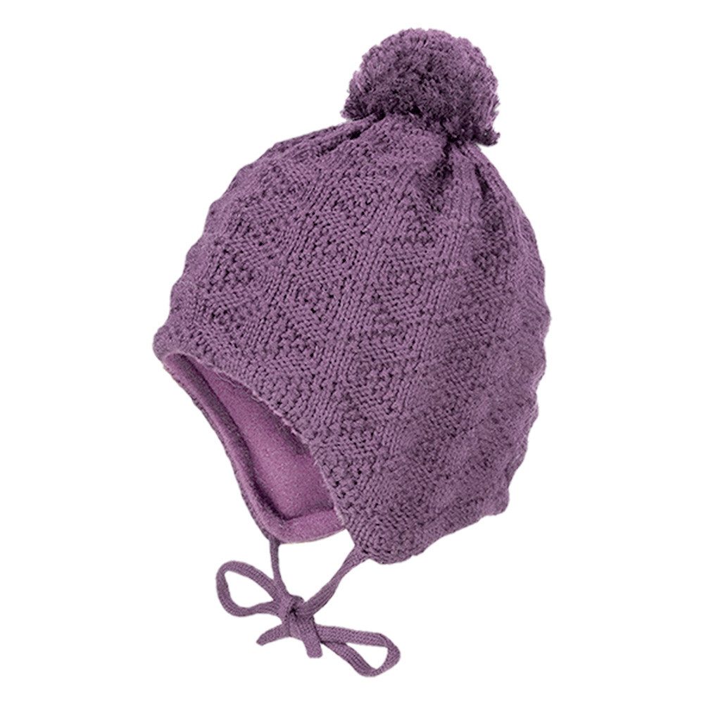 MAXIMO Strickmütze Wolle, gefüttert, zum Binden, mit Bommel