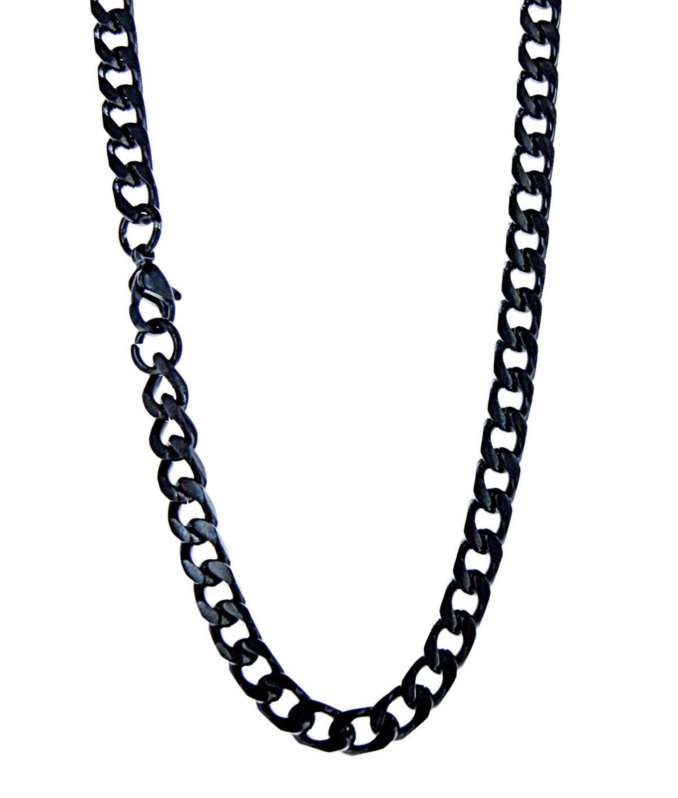 Kiss of Leather Edelstahlkette Panzerkette 5 mm - schwarz - Edelstahl