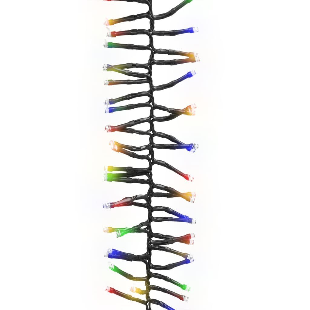 m Mehrfarbig und (1-tlg) LED-Lichterkette LEDs 7,4 PVC Dunkelgrün mit 400 vidaXL Mehrfarbig Christbaumschmuck