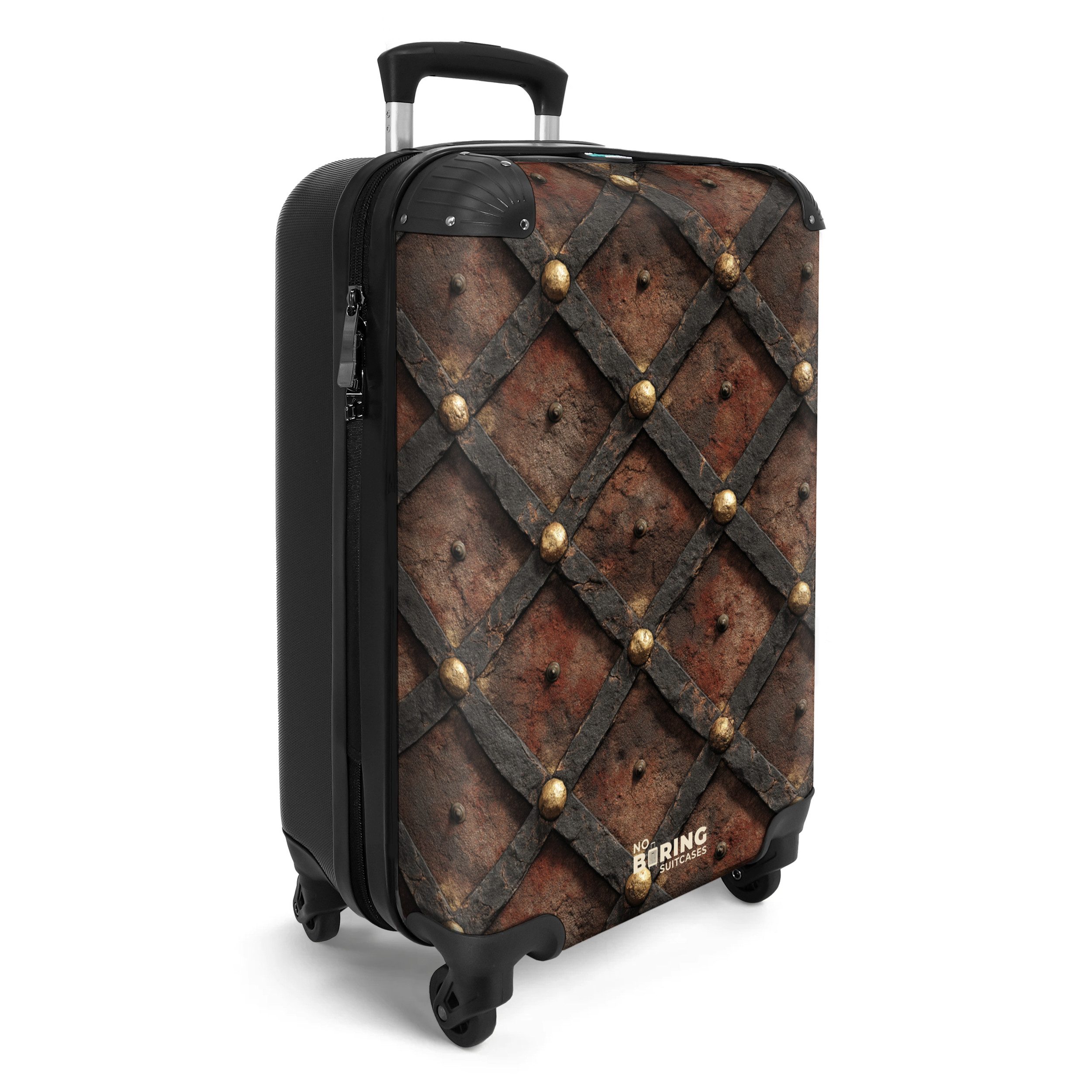 NoBoringSuitcases.com© Hartschalen-Trolley Rautenförmiges Metall mit Nieten günstig online kaufen