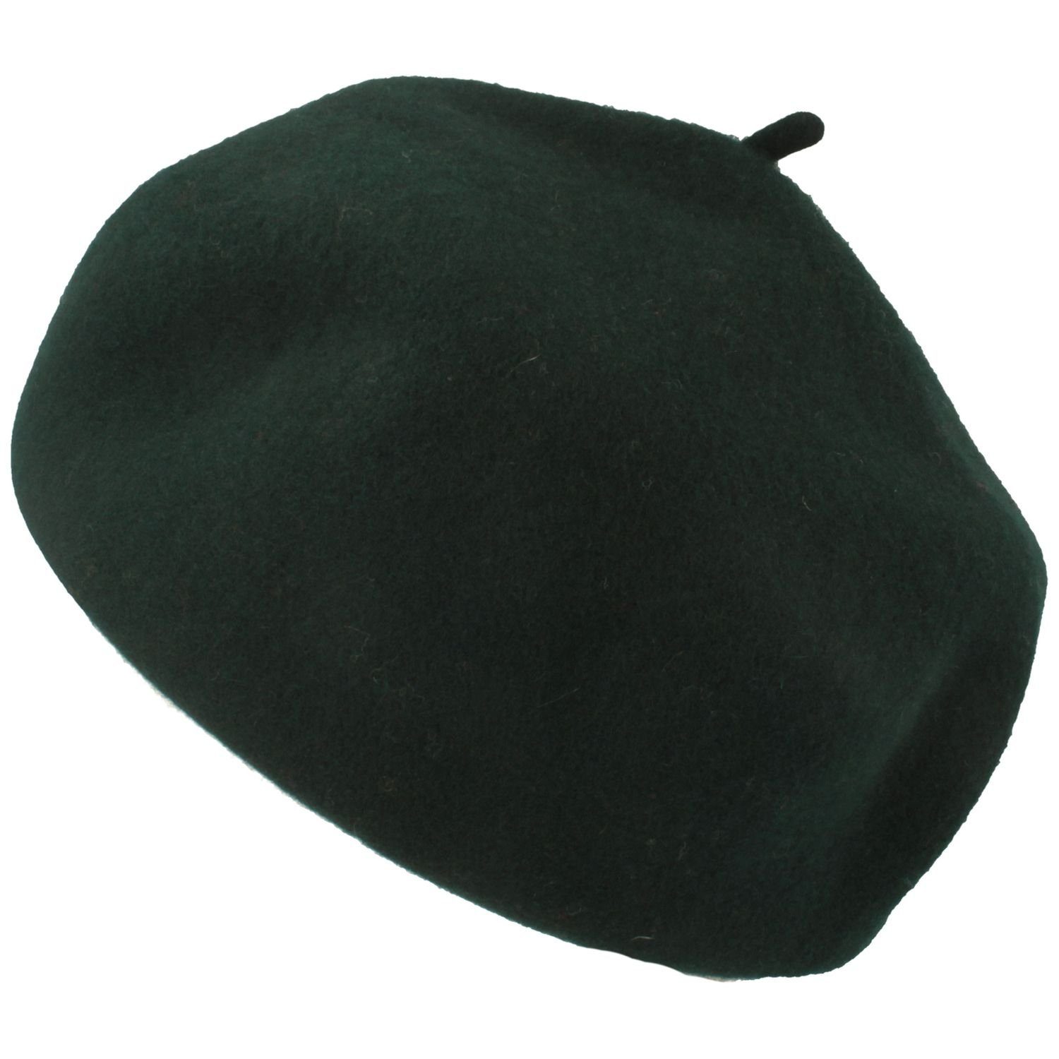 100% Wolle Baskenmütze Walkmütze emerald Stegbaske aus Long Beanie Kopka