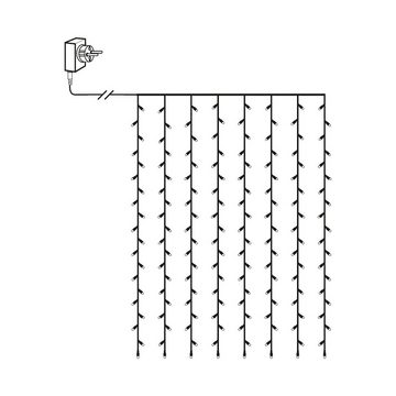 STAR TRADING LED-Lichtervorhang LED Lichtvorhang 120 bernstein LED 1,3x2,0m für Außen Weihnachten, 120-flammig