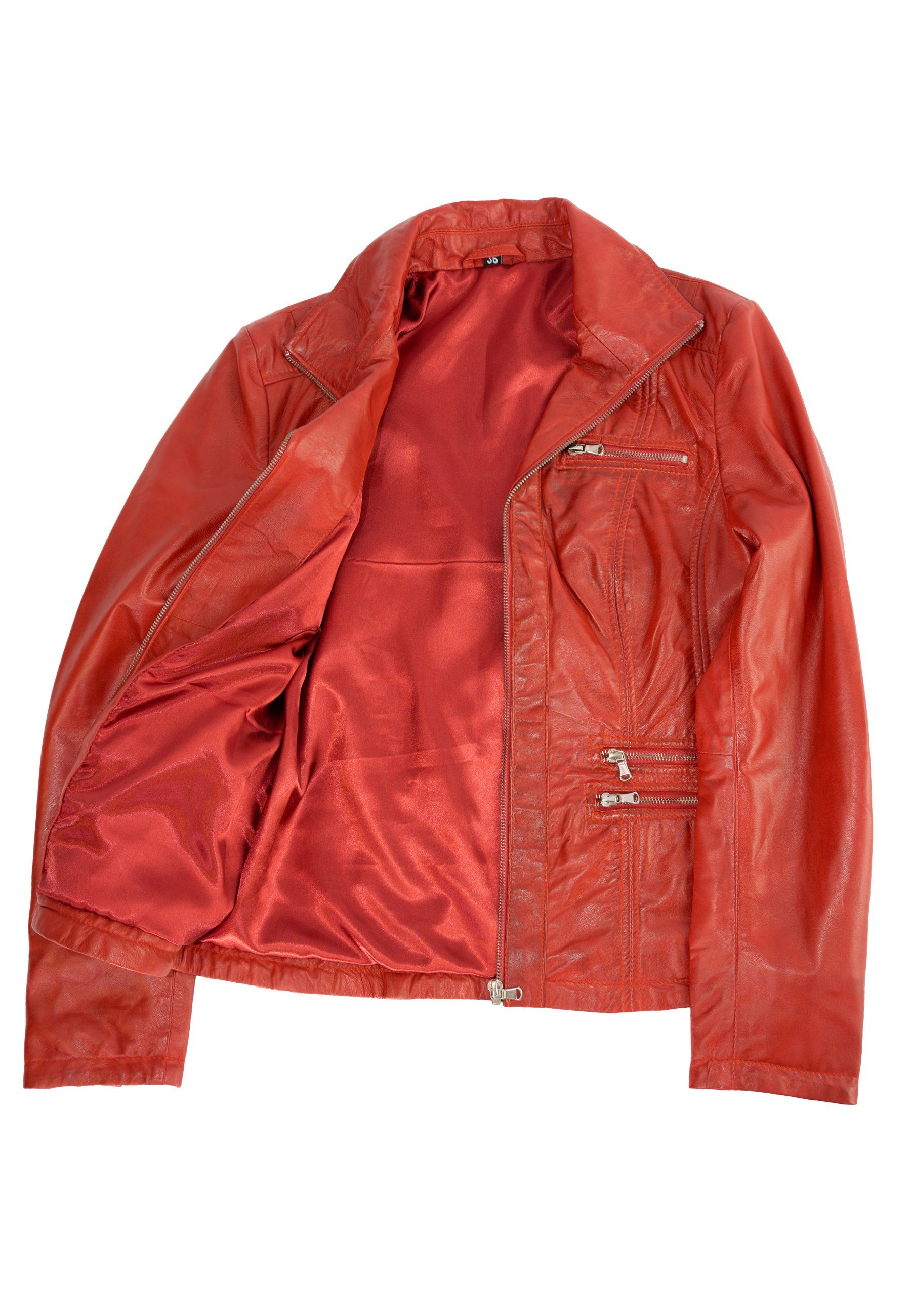 Lolus Lederjacke Clara Klassisch elegante Damen Lederjacke aus weichem Lammnappa Leder