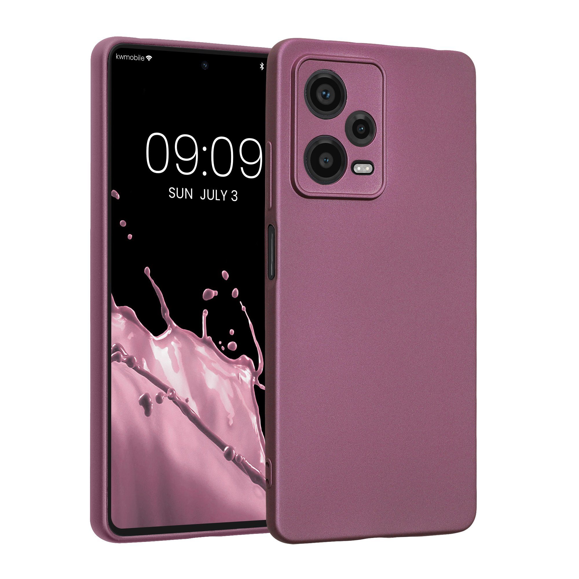 kwmobile Handyhülle Handyhülle für Xiaomi Redmi Note 12 Pro 5G Hülle, weiche Silikon Case metallisch schimmernd - Schutzhülle Cover