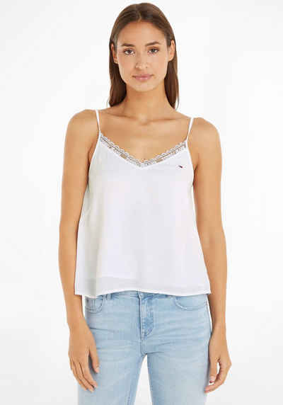 Tommy Jeans Blusentop TJW ESSENTIAL LACE STRAPPY TOP mit V-Ausschnitt