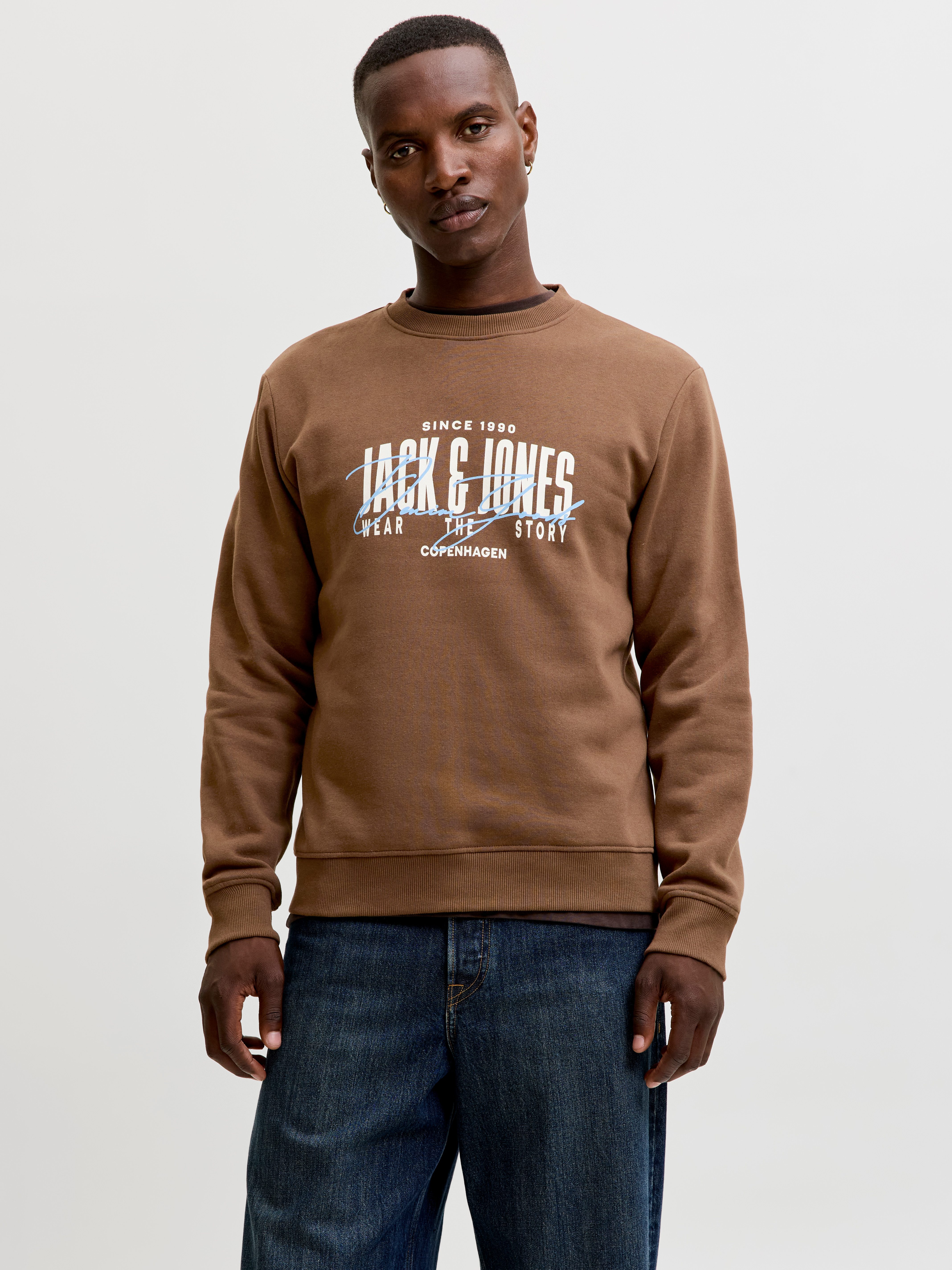 Jack & Jones Sweatshirt JJAERO SWEAT CREW NECK Materialmix, regular fit