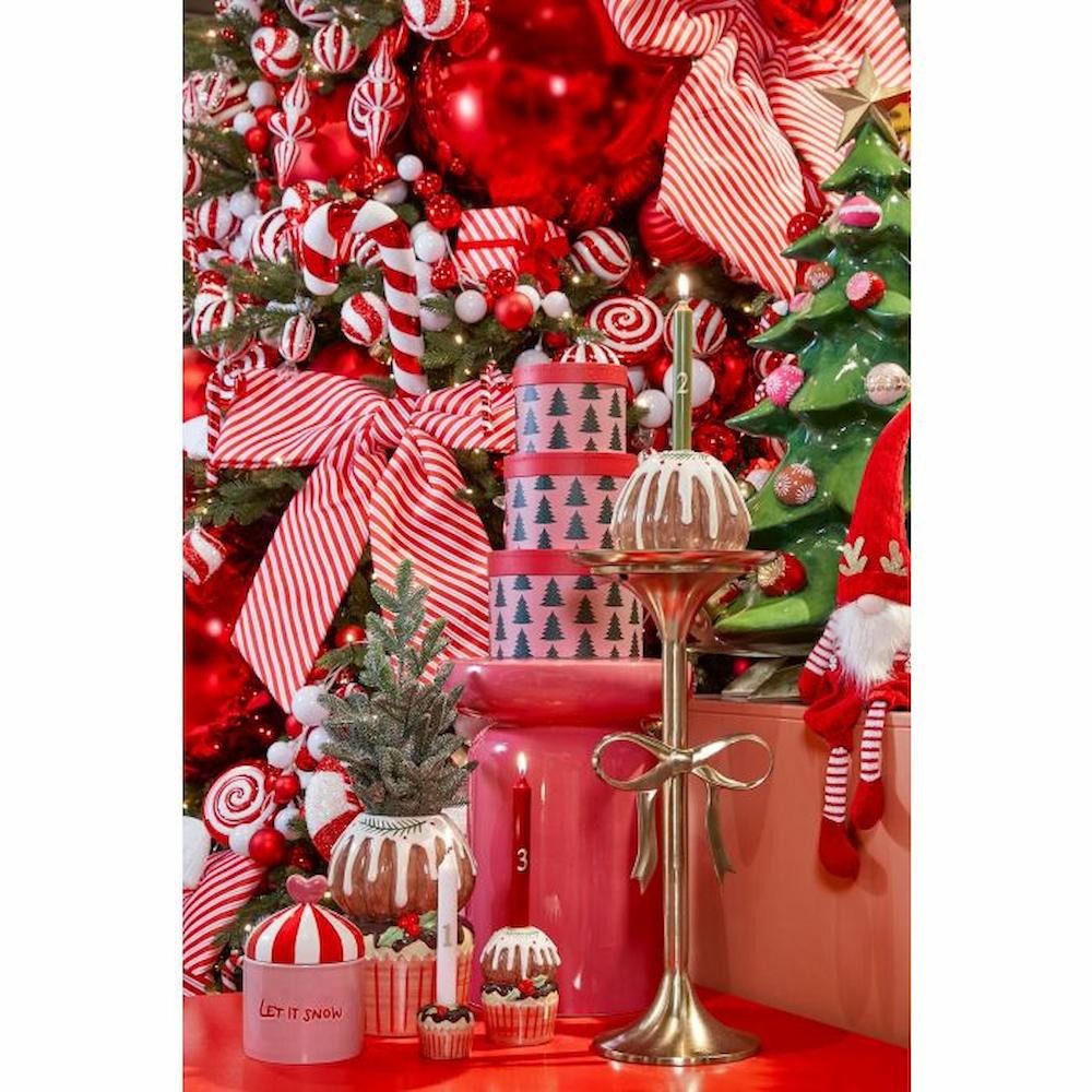 Mica Decorations Kerzenhalter Törtchen; Cupcake und Gugelhupf weihnachtliche dekoriert Duo Set (1 St), 2 Törtchen im Set