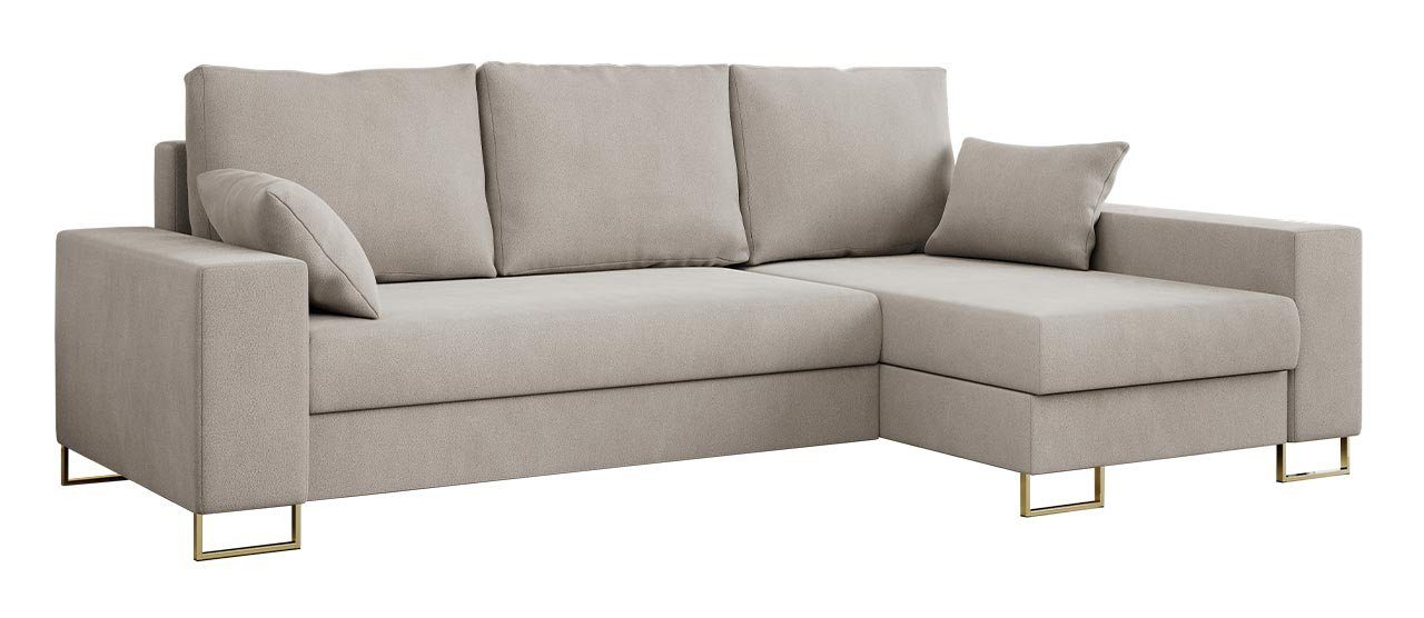 Cremige DORIAN, MÖBEL Ecksofa Wohnlandschaft MKS Couch, Letto L-Form Modern Ecksofa,