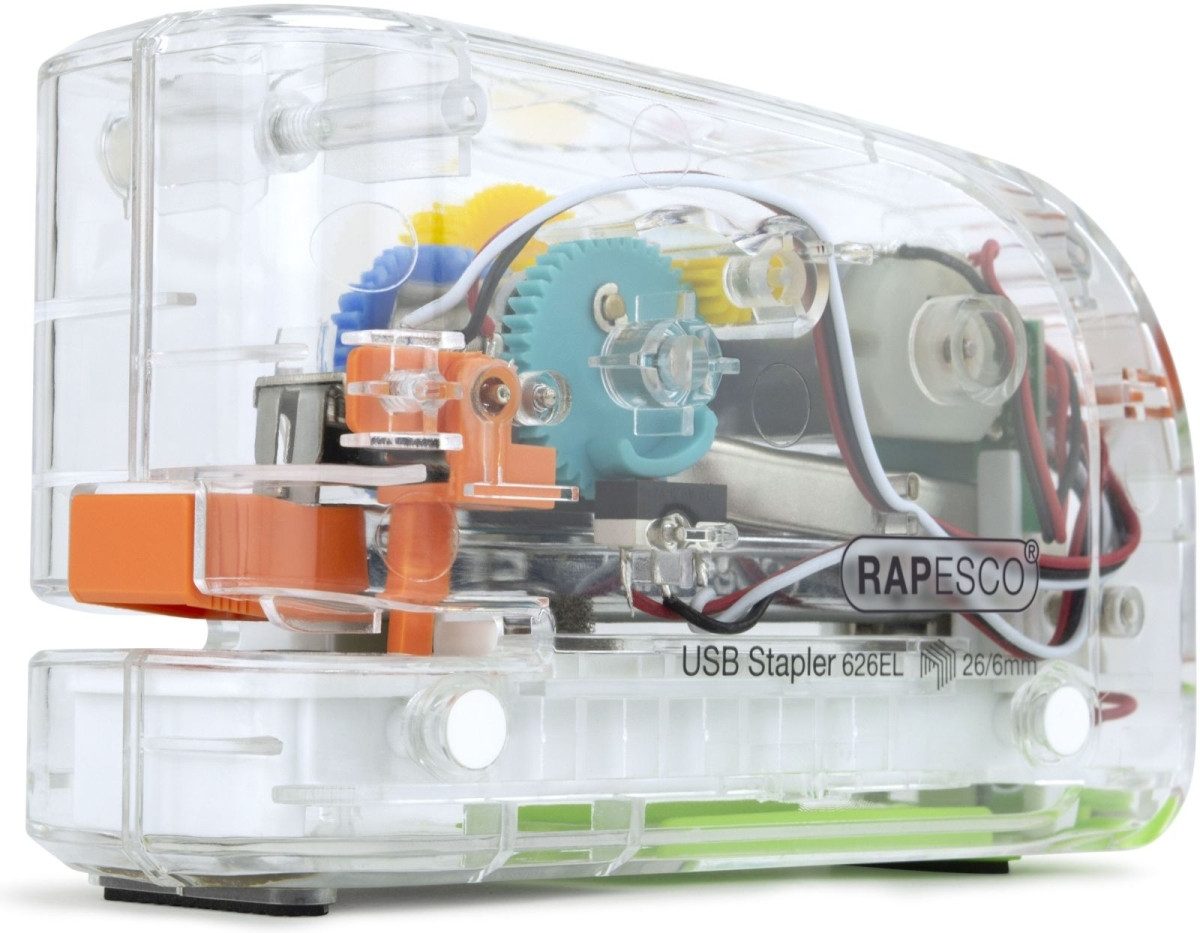 RAPESCO Heftgerät Elektroheftgerät 626EL USB/Batterie transparent