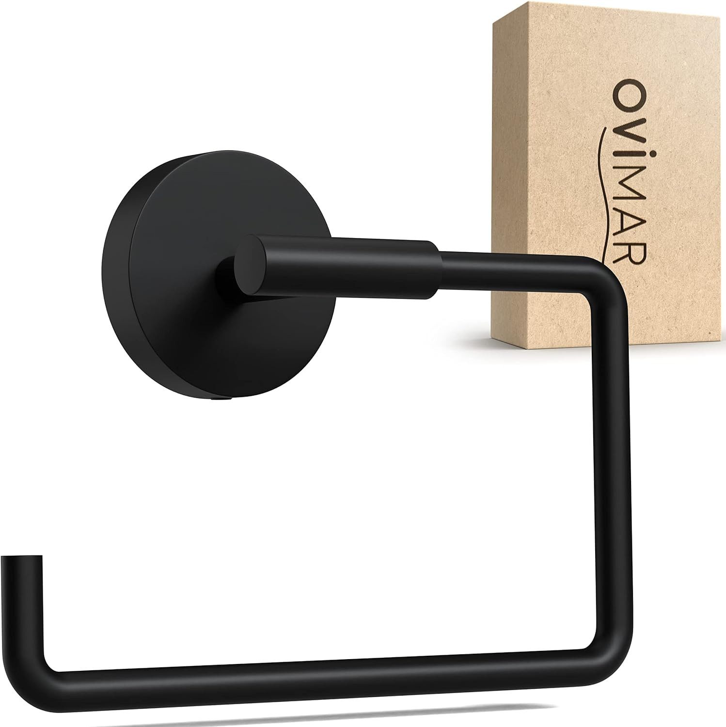 ovimar Toilettenpapierhalter (1-St), aus Edelstahl in Schwarz zur Zum Bohre günstig online kaufen