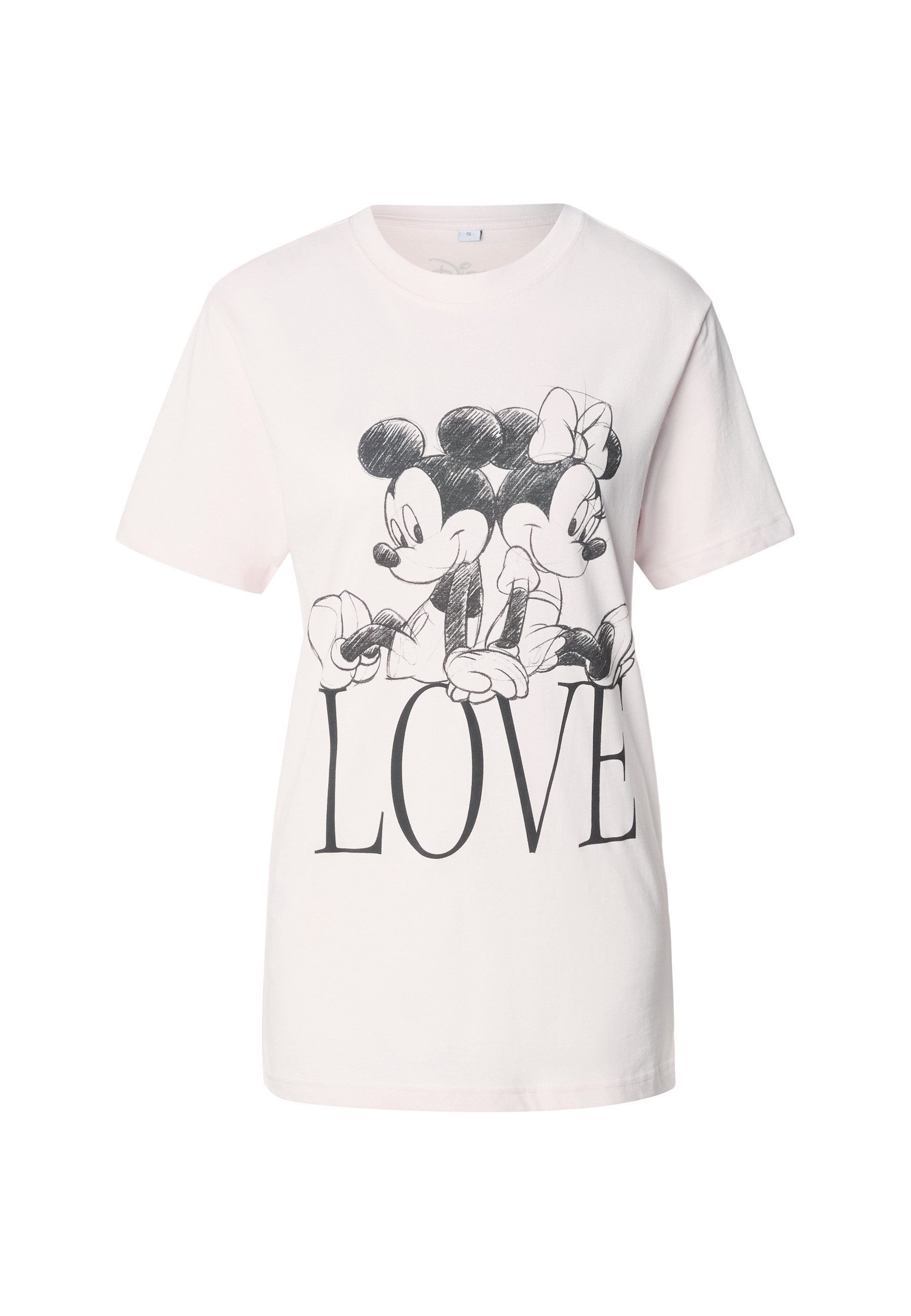 Merchcode Kurzarmshirt Merchcode Damen Ladies Minnie Loves Mickey Tee (1-tlg)