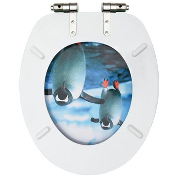 vidaXL WC-Sitz Toilettensitze mit Soft-Close-Deckel 2 Stk. MDF Pinguin-Design (2-St)