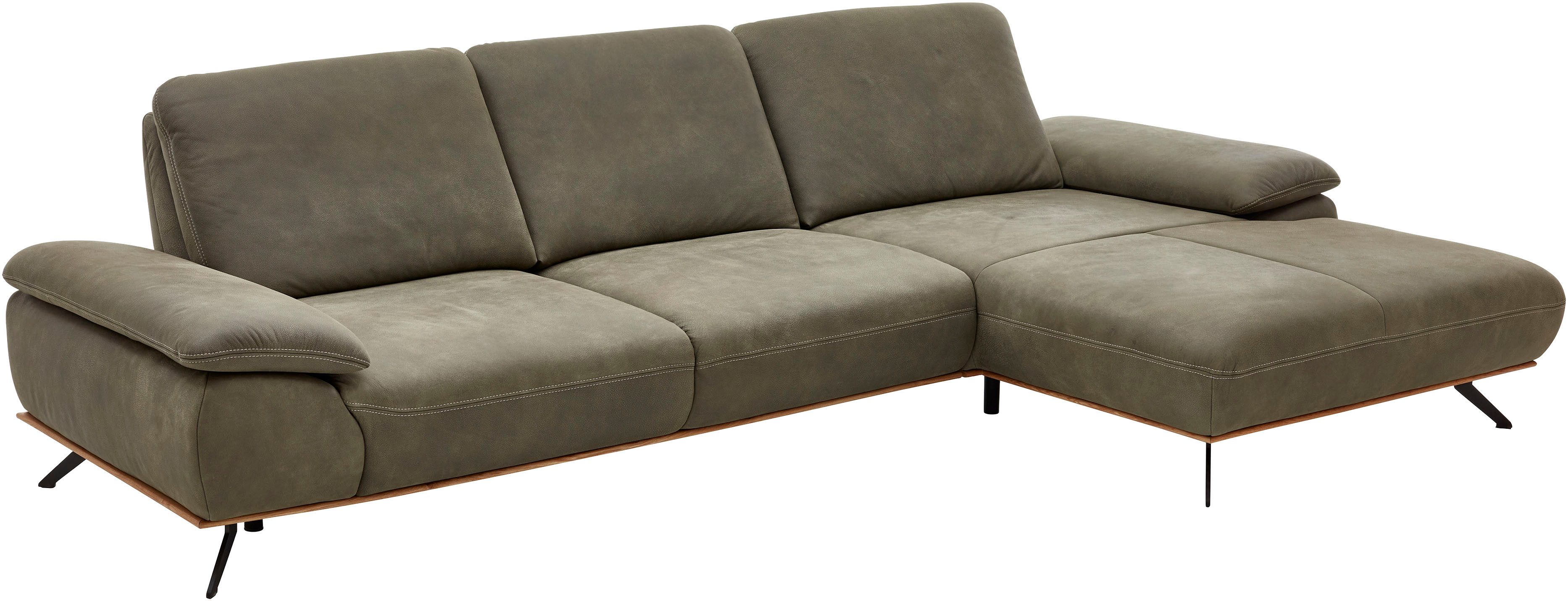 Die PlanBar Ecksofa PN-EM18063 L-Form, wahlweise mit echt bezogenem Rücken und Sitztiefenverstellung