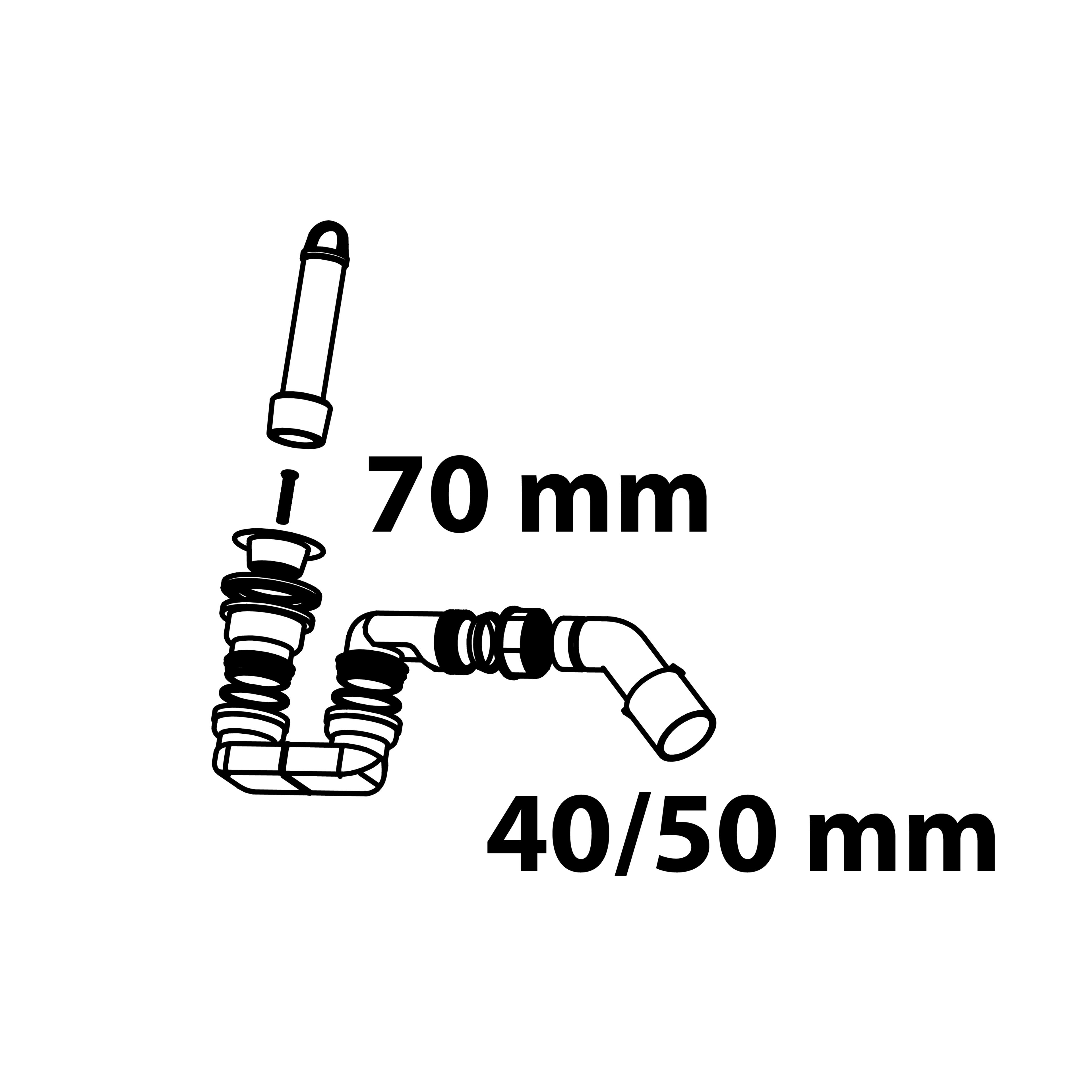 Kirchhoff Ablaufgarnitur Standrohrventil, Chrom/Weiß, 1 1/2" x 40/50 mm, mit Siphon