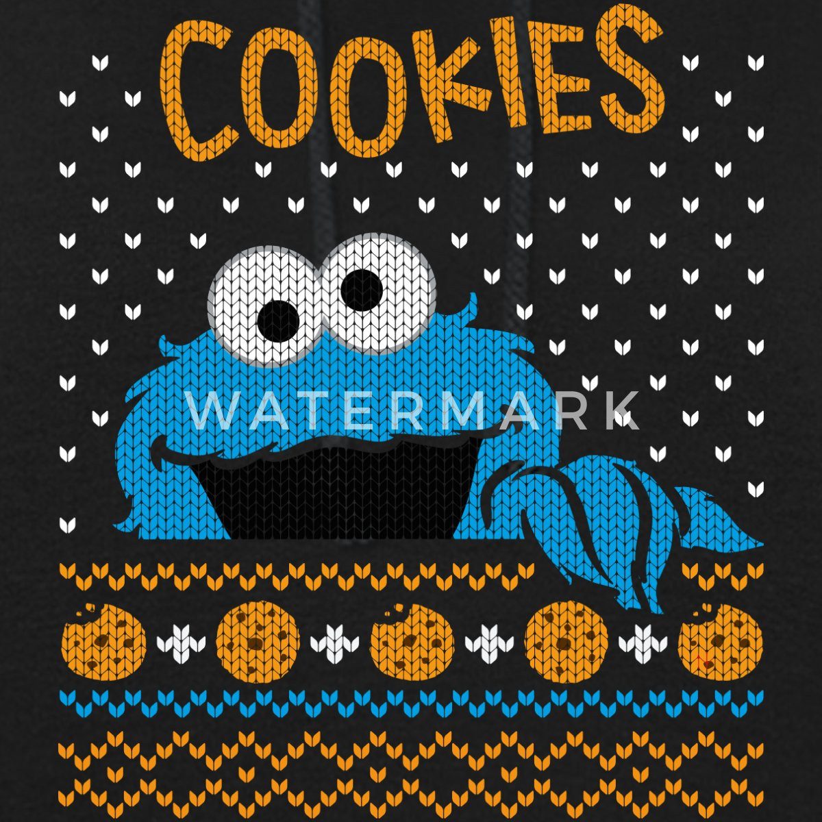Spreadshirt Hoodie Sesamstraße Krümelmonster Ugly Xmas Damen Hoodie (1-tlg)
