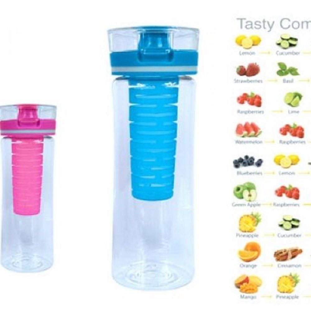 soma Trinkflasche trinkflasche wasserflasche Infuser Sportflasche  (PP)BPA-frei blau, 828ml trinkflasche mit Früchtebehälter Wasserflasche mit  fruchteinsatz
