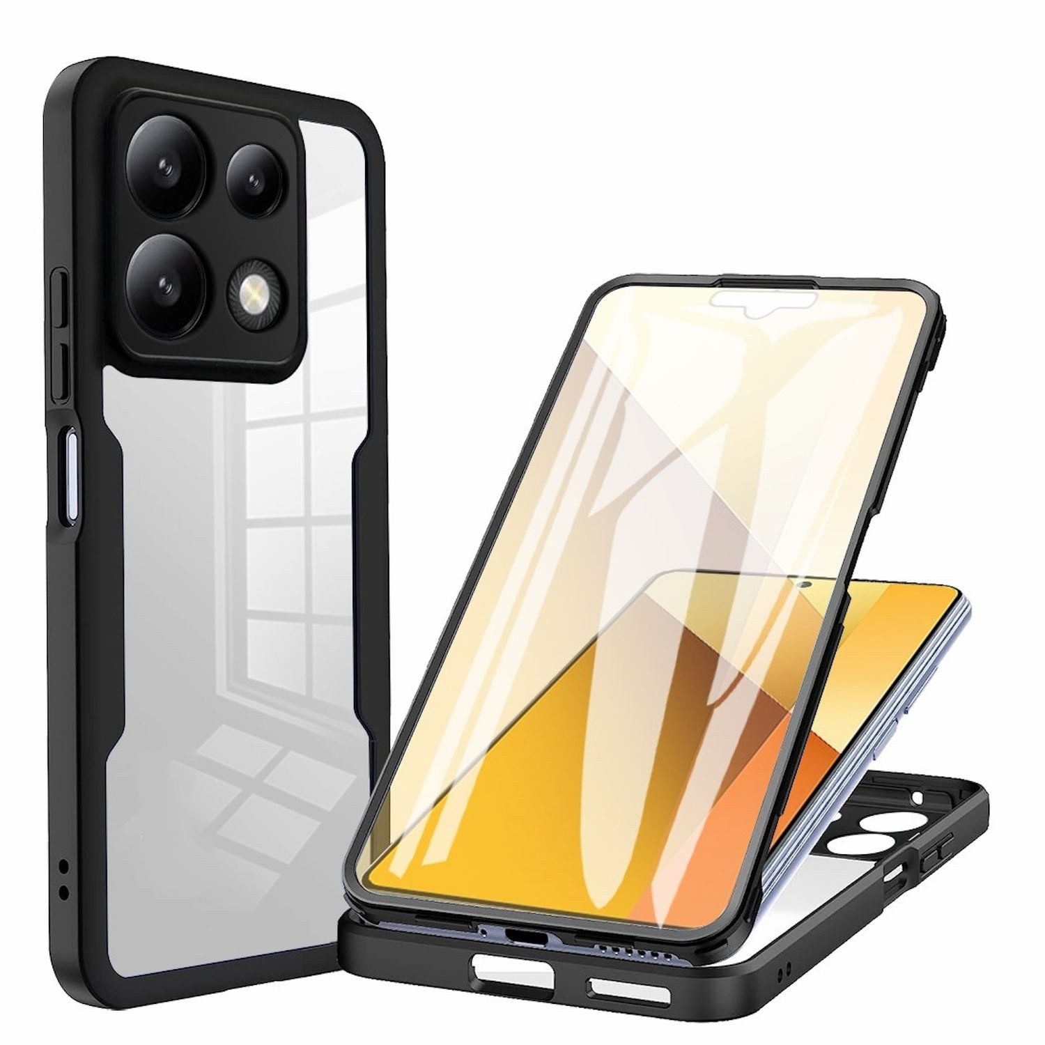 Wigento Handyhülle Für Xiaomi Redmi Note 13 5G Full Cover 360 Acrylic Hybrid Schutz Hülle