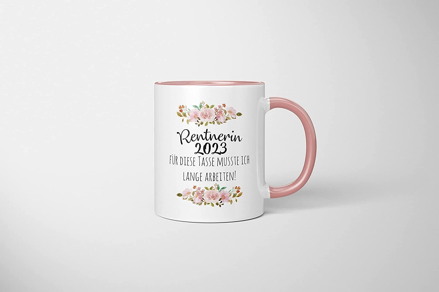 Ruhestand 2023, Tasse Rosa Frauen TassenTicker TASSENTICKER 330ml Geschenk - Renteneintritt