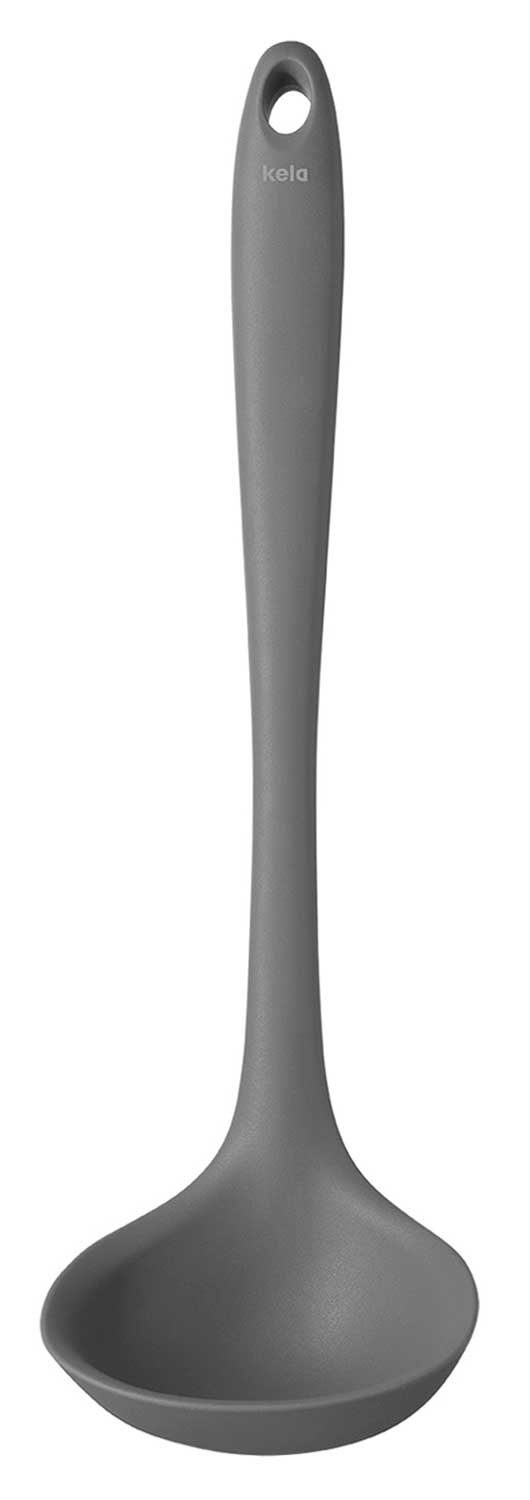 kela Suppenkelle Suppenschöpfer TOM, Grau, L 29 cm, Silikon, mit Aufhänge-Öse, temperaturbeständig