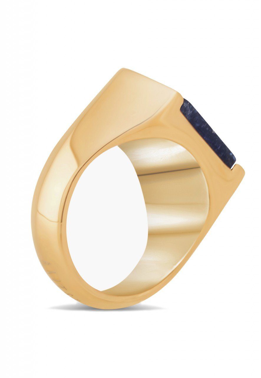 Akitsune Siegelring Abyss Ring Gold - Blau Archat EU 52 - UK L - US 6