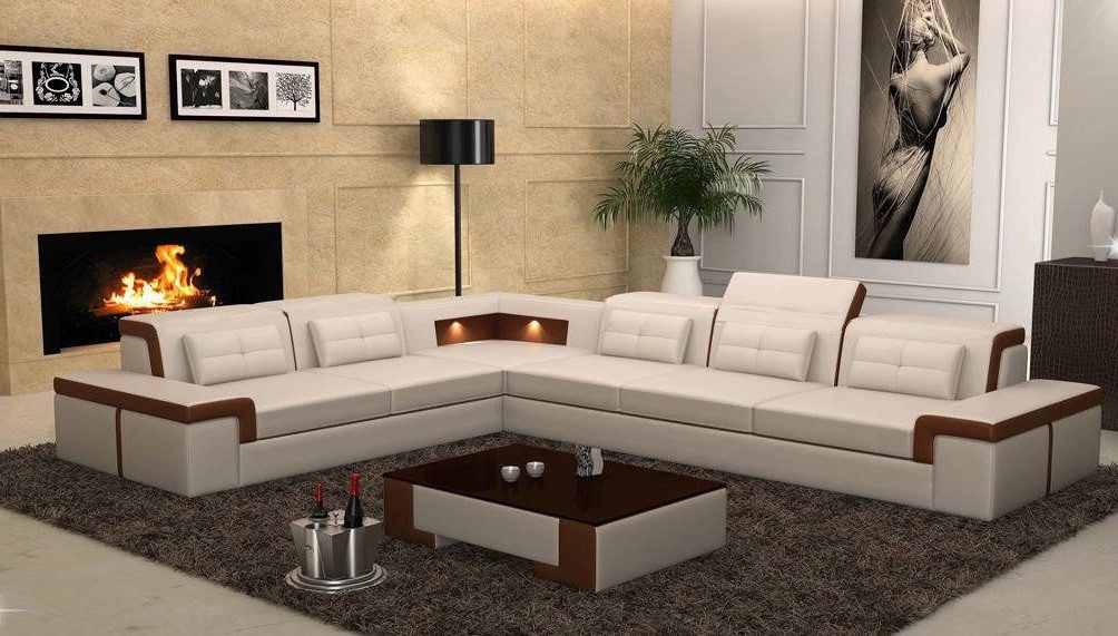 Xlmoebel Ecksofa Modernes Ledersofa Eckcouch Wohnlandschaft Eckgarnitur Design Sofa, 1 Teile, Hergestellt in Europa