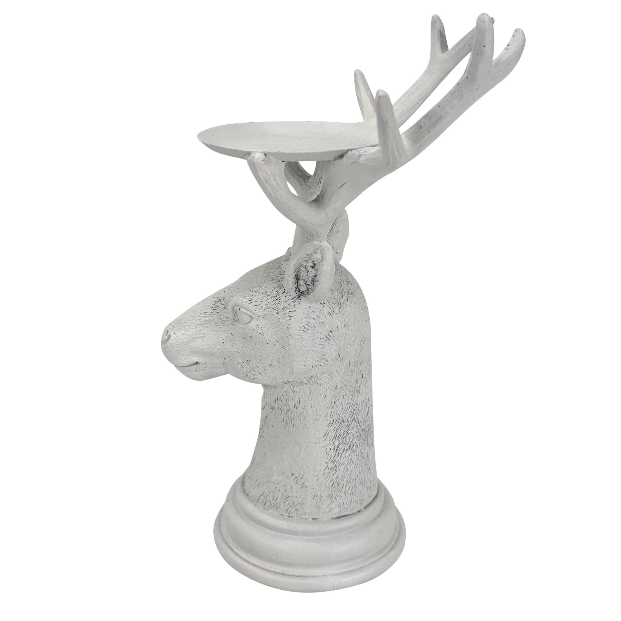 Online-Fuchs Kerzenhalter - Kerzenständer Hirsch für Stumpenkerzen - Tischdeko Geweih (Gold oder Weiß, modernes Design), Deko für Herbsts, Winter - 25,5 cm groß