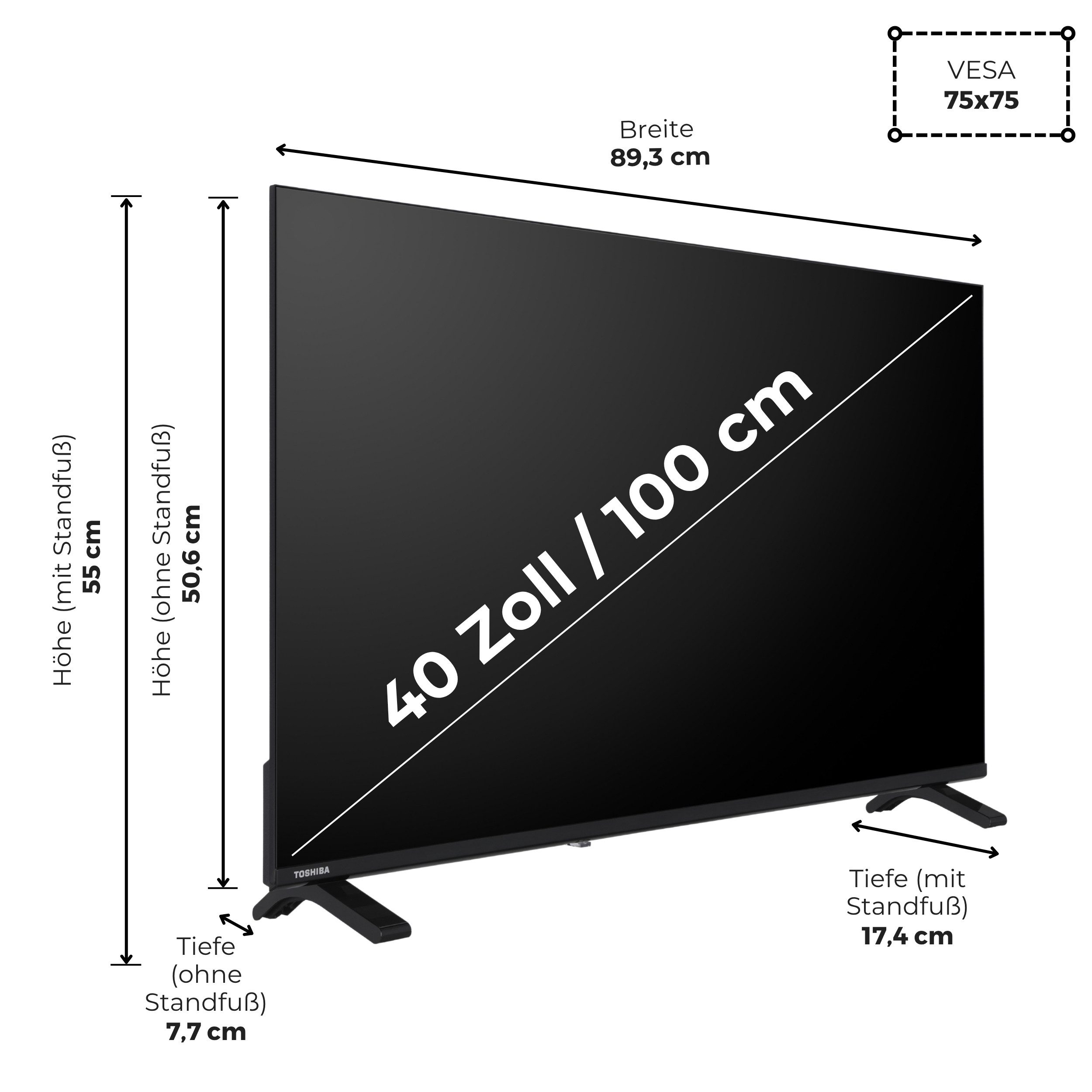 Toshiba 40LF2663DAZ LCD-LED Fernseher (100 cm/40 Zoll, Full HD, Fire TV, HDR, Triple-Tuner, Alexa Built-In, Bluetooth)