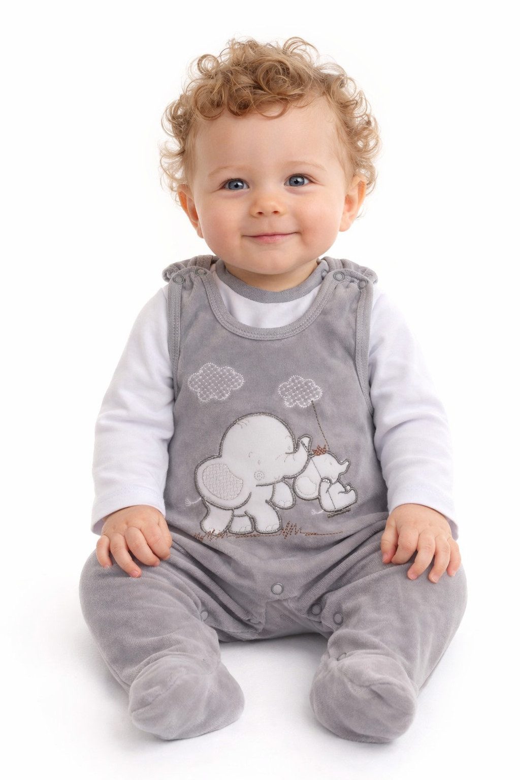 Strampler Strampler und Shirt Baby Anzug in Grau für Neugeborene