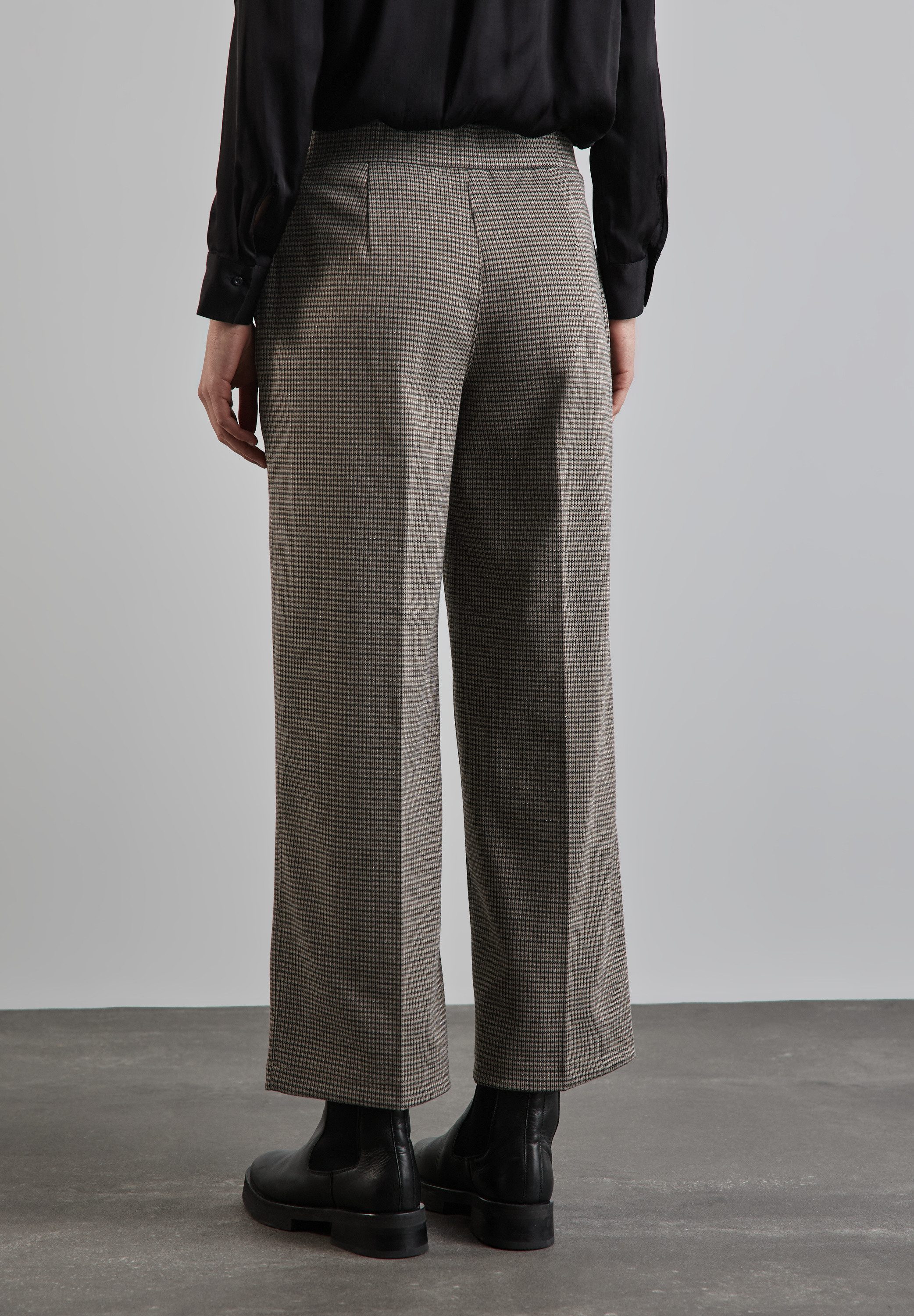 STREET ONE Stoffhose QR Wide Leg Mini Che Sommerhose, Karomuster mit Glitze günstig online kaufen