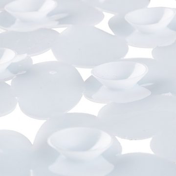 Duschmatte Badewannenmatte Steinoptik relaxdays, Höhe 5 mm, Kunststoff, Weiß