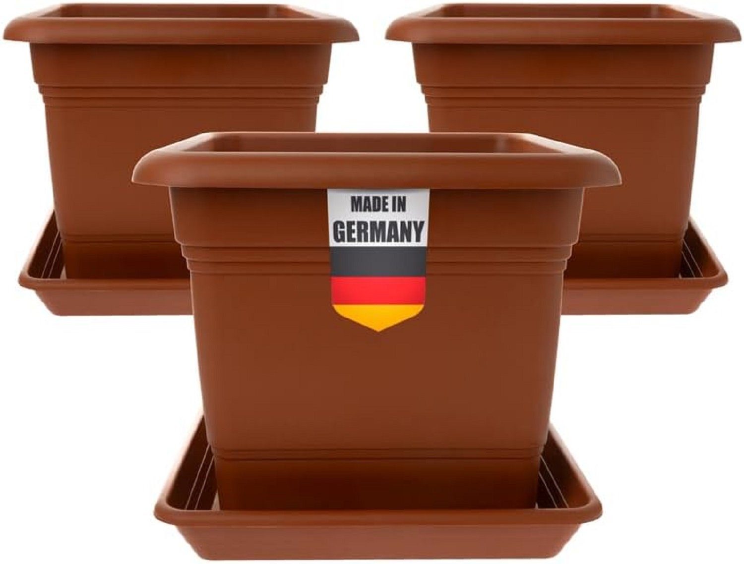 2friends Pflanzkübel 3er Set- Blumentopf Pflanzkübel Groß Außen Terracotta, Robuste Blumenkübel Gross Aussen, Ideal für Garten & Terrasse