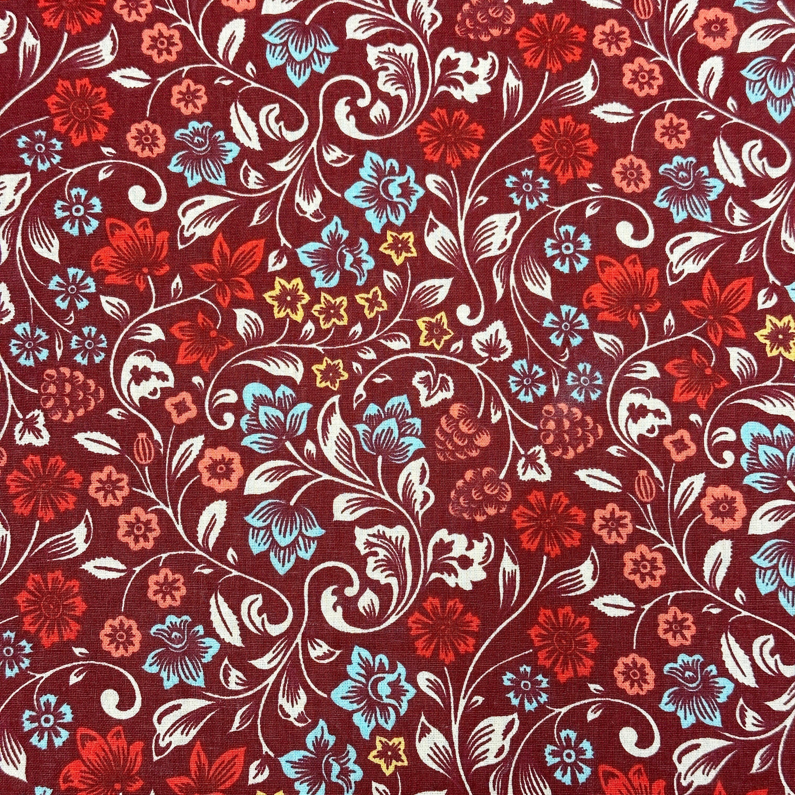 MAGAM-Stoffe Stoff "Josefine", Blumen Baumwollstoff aus Frankreich ÖKO-TEX Meterware 50cm