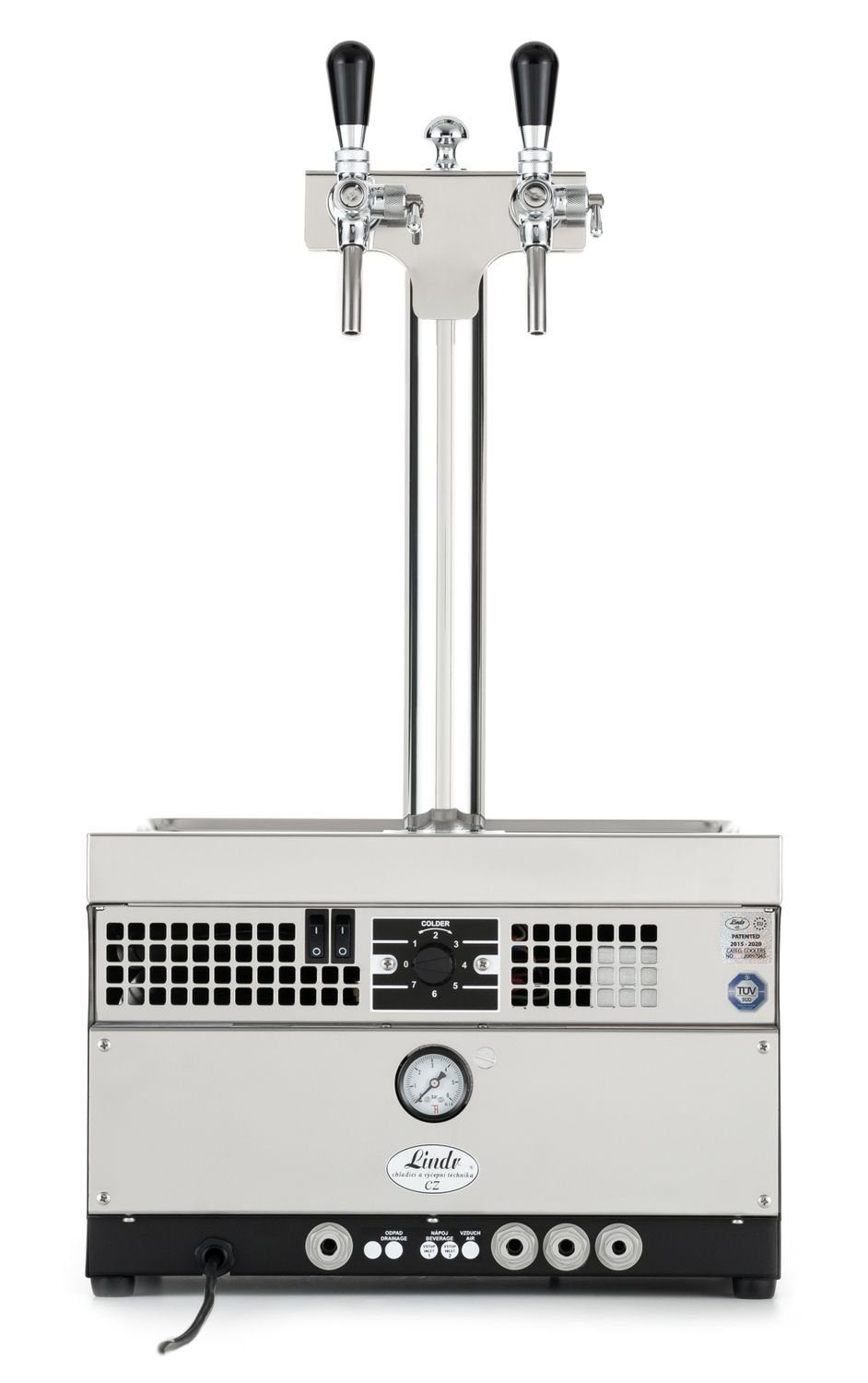 ich-zapfe Bierzapfanlage Kontakt 55/K Profi 2-ltg Trockenkühlgerät aus Edelstahl Membranpumpe